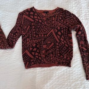 Orange Maroon Tribal/Geometric Sweater